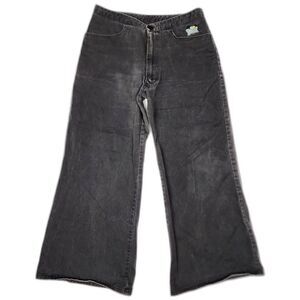 Buggirl RARE Y2K Rave 90s Wide Leg Black Jeans Size M